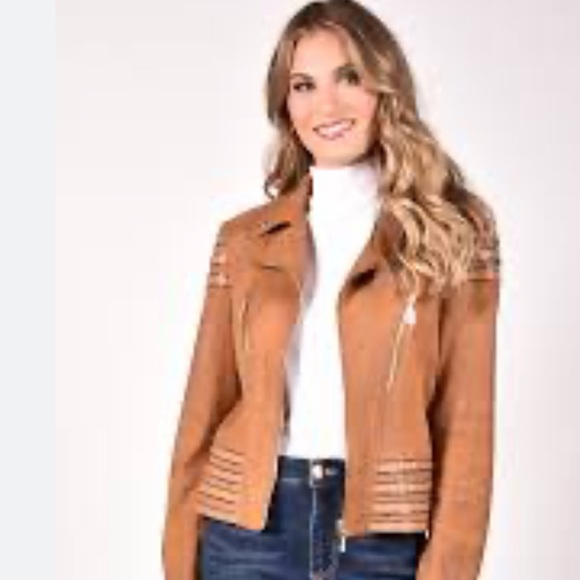 NWT Frank Lyman Montreal Gold Chestnut Moto jacket women size XL - Picture 2 of 10